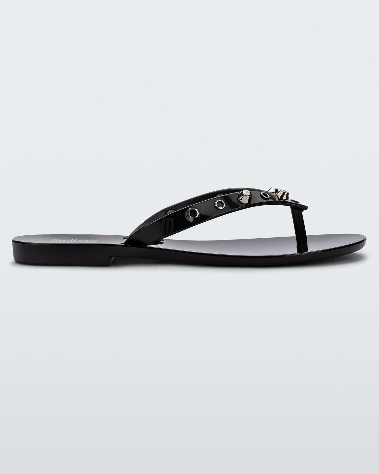 Black studded flip flops on sale