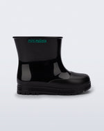 Side view of a black baby Welly rainboot