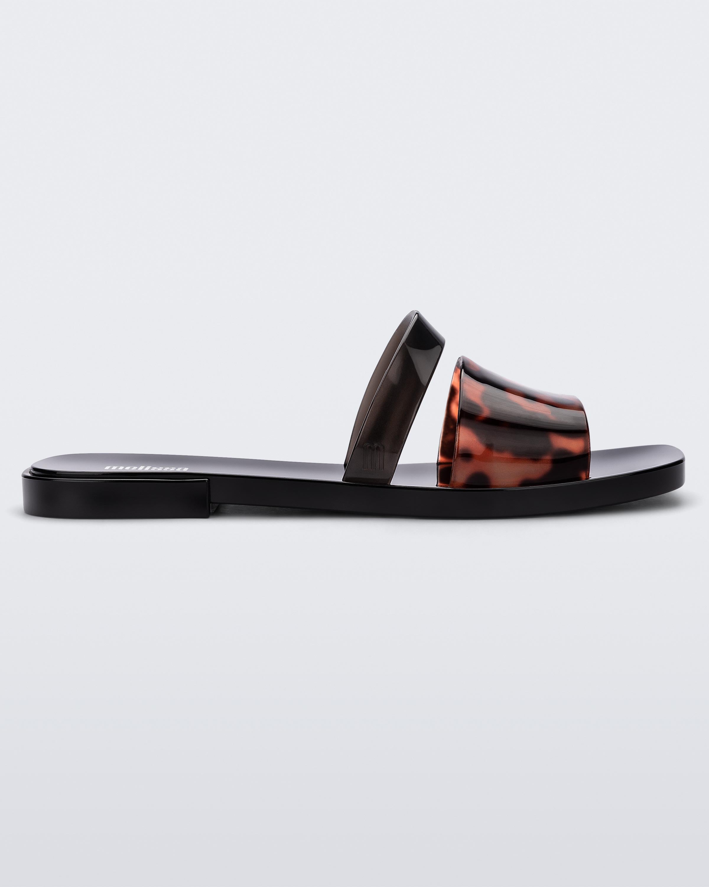 Ivy Slide in Black Tortoise Melissa Shoes