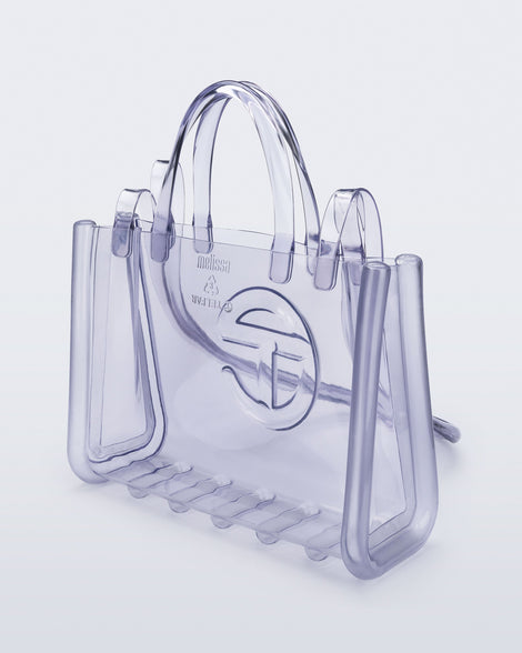 Back view of the clear Medium Jelly Shopper x Telfar bag