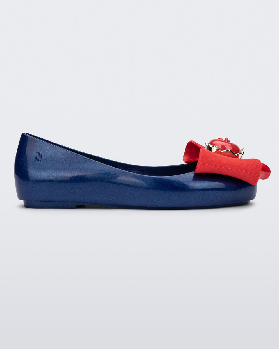 Sweet Love Snow White Flat in Metallic Blue for Kids – Mini Melissa Shoes