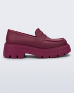 Side view of a matte red Royal adult loafer