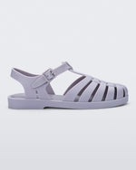 Side view of a grey Possession sandal