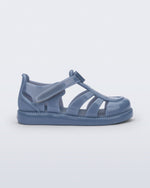 Side view of a blue baby Hip Daydream sandal