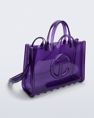 Product element, title Large Jelly Shopper in Purple
 price $250.00
