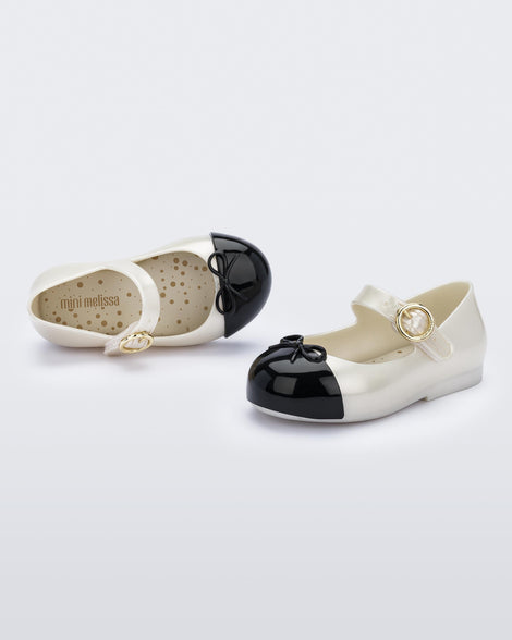 Mini Melissa Sweet Love Cap Toe Pearly White/Black Product Image 5