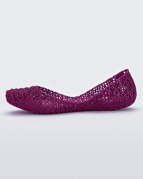 Alternative Side view of purple Melissa Campana ballet flat.